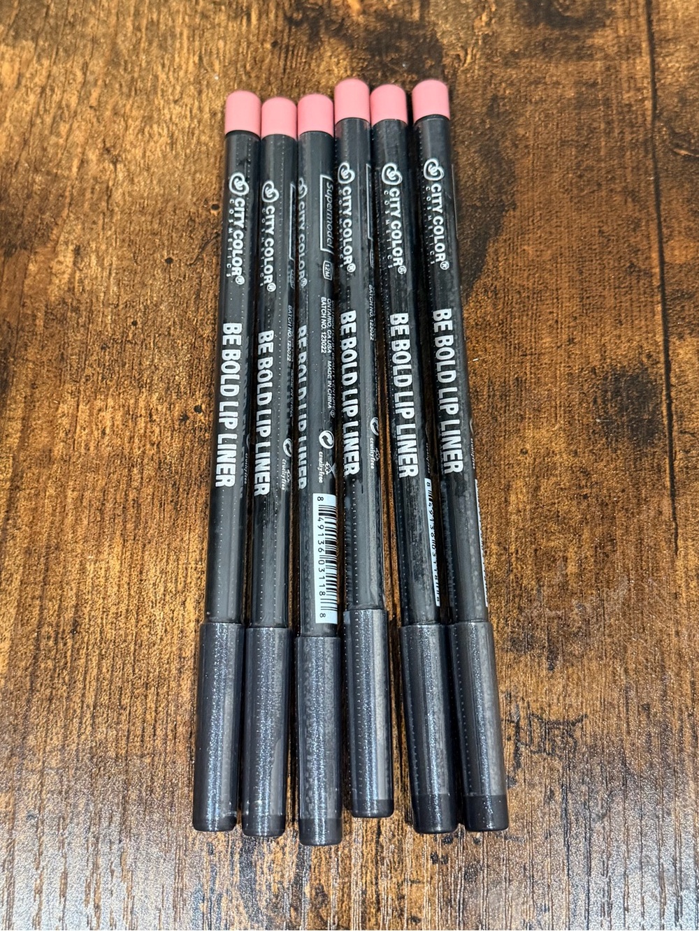 City Color SUPERMODEL Be Bold Lip Liner Pencils - Pink Caps (Set of 6)